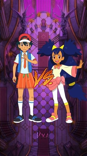 Ash [VS] Iris Who is strong 🤯⁉️ | Void X Anime | #shortvideo #anime #pokemon