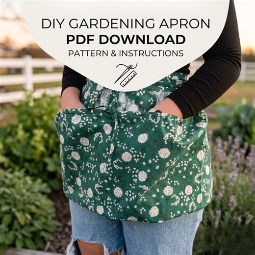Harvest Apron Sewing Pattern | DIY Gardening Half Apron With Pockets (digital Download) - Etsy
