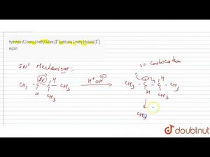 Hydrolysis of 2-bromo-3-methyl butane `(2^@)` yields only 2-methy-2-butanol `(3^@)`,