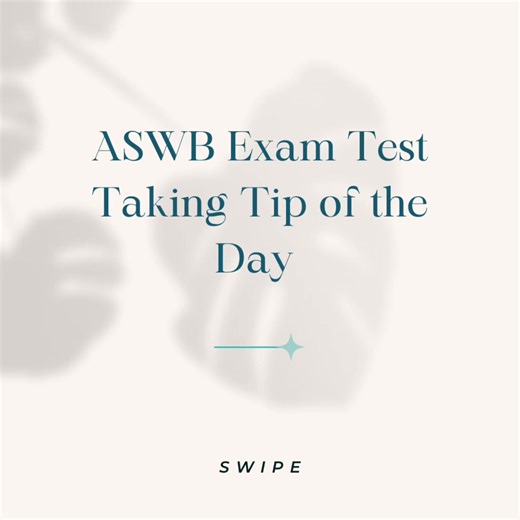 ASWB Exam Test Taking Tip of the Day Comment ✨ if this is helpful. Share to help someone who is studying! Let’s get more people licensed in 2026!! #aswbexam #study #lmsw #lcsw