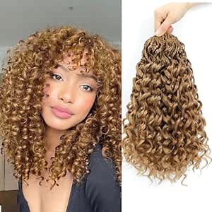 Pretwisted Gogo Curl Crochet Hair 12 Inch 8 Packs Short Curly for Women Pre-Looped Ocean Wave Water Wave Deep Wave Braiding Hair (12 Inch 8 Packs 27#)