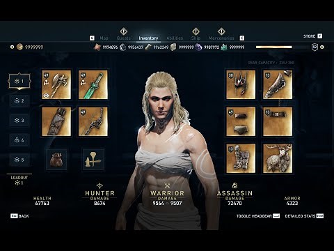 Assassin's Creed Odyssey KASSANDRA 50 PERCENT SAVE-FILE ALL LEGENDARY ITEMS COLLECTED-GAME 52 LEVEL