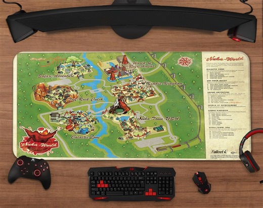 Fallout Map Mouse Pad | Wasteland Map Extended Desk Mat | XXL Gaming Mousepad | Desk Setup Decor - Etsy UK