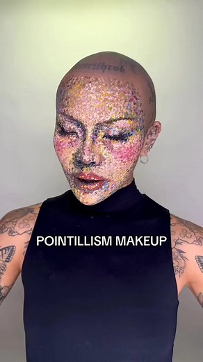 8.5K views · 370 reactions | pointillism makeup tutorial - almost lost my mind during this one LMAO #avantgardemakeup #experimentalmakeup #30 | Mei Pang | Facebook