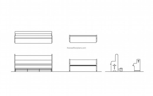 Church Pews - Free CAD Drawings