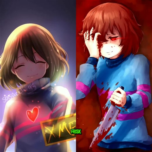 Frisk y Chara: Un enfrentamiento en Undertale