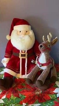 Polar Express 18" Talking Santa Claus + Reindeer Hallmark Christmas Plush 2004