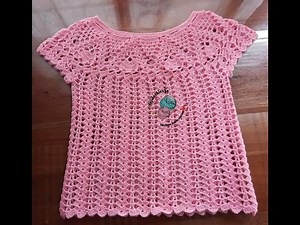 Pink crochet blouse 🌹 for girls. Size 8-10