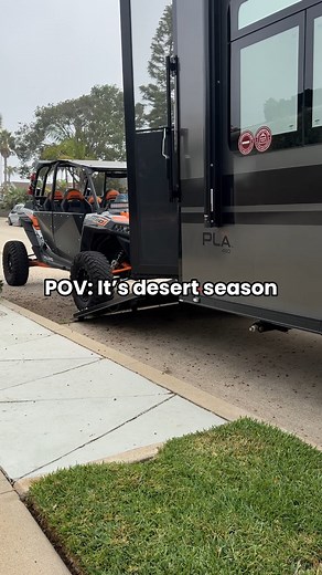 9.2K views · 86 reactions | The desert is calling.  Load up your toys and hit the dunes with an ATC toy hauler. Built tough, lightweight, and ready for the ride. Browse ATC Plā toy hauler models at: https://atctrailers.com/families/pla/ #DesertSeason #ToyHaulerLife #ATCTrailers #PlāSeries #aluminumtoyhauler #rv #rvlife #rvliving #atctoyhauler #toyhauler #atc | ATC Aluminum Toy Hauler | Facebook