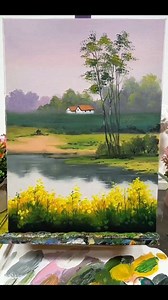 How to draw country side scenery with acrylic. 🎨🖌️ . #art #fb #highlight #nature #painting | Jun Das