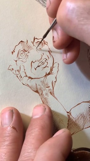 108K views · 1.5K reactions | This ink drawing showcases the delicate...