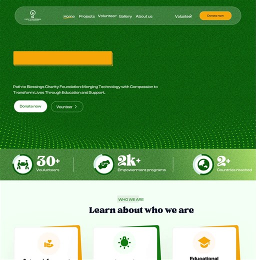 NGO website design -Landing page