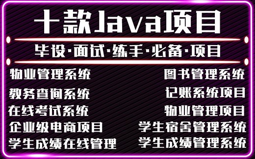 【Java项目】全网毕设十大项目最全合集（附源码课件）满足你各种需求，手把手教你开发项目_Java入门_Java基础_Java游戏_JAVA_Java视频教程