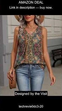 Stylish Zeagoo Womens Summer Tank Tops Loose Fit V Neck Pleated Shirts Perfect for Casual Wear