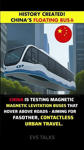 🚍 China’s First Maglev Bus 🇨🇳 | Floating Bus on Magnetic Tracks ⚡