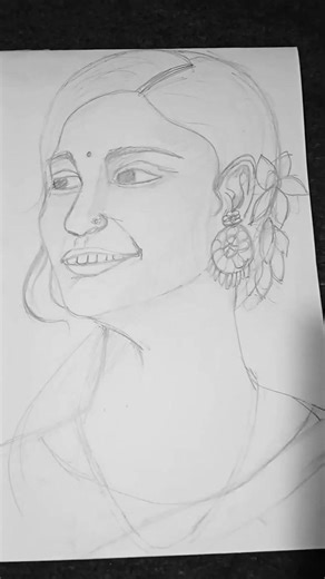 Traditional Indian Girl Sketch ✨ Easy Art Tutorial