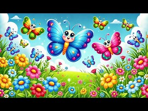 **"Fluttering Friends: Fun Butterfly Cartoon for Kids and Toddlers!"**
