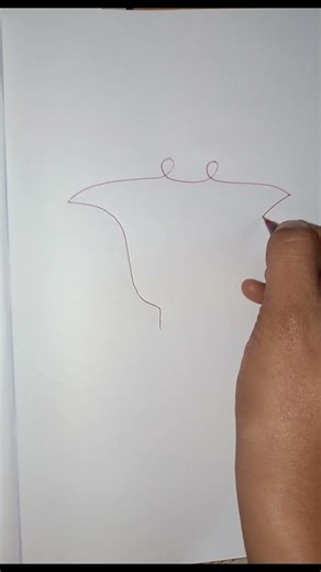 string ray continuous one line drawing #onelineart #drawingtutorial #youtubeshorts