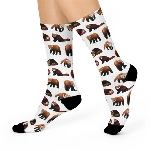 Red Panda Crew Socks | Wildlife Pattern | Exotic Animal Lover Gift - Etsy