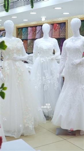 Metro Wedding Plaza on Instagram: "Latest white gown collections. Contact:📌@metroweddingplaza 📲 +91 8590097021 📲+91 7902222464 📲+91 7902222465 whatsapp for orders 📍Location : Angamaly, Kerala.."