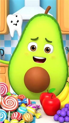 AvuCado Says: Choose Fruit, Not Candy! 🥑🍎 Fun 3D Cartoon for Kids