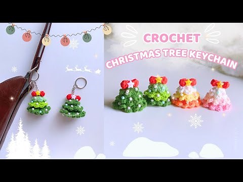 🎄 How to crochet a Christmas tree keychain in just 30+ minutes 🎄❄️ Easy and Fast | Beginner friendly