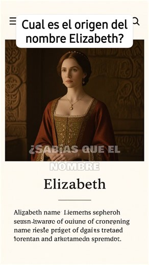 ¿Sabías que el nombre Elizabeth tiene un origen muy antiguo y lleno de fuerza espiritual? 🌟 Viene del hebreo Elisheva, que significa “Dios es mi juramento” o “consagrada a Dios”. Este nombre aparece en la Biblia con Santa Isabel, la madre de Juan el Bautista, lo que le dio un fuerte valor religioso y lo extendió por todo el mundo cristiano. Con el paso del tiempo, pasó al griego como Elisabet y al latín como Elisabeth, hasta llegar a las distintas lenguas europeas. Elizabeth se convirtió en un 
