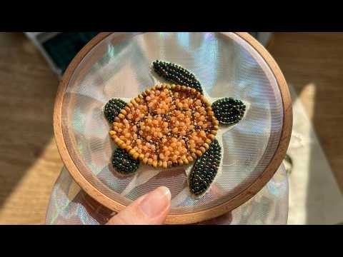 Creating a Textured Beaded Turtle on Organza | Satisfying Embroidery