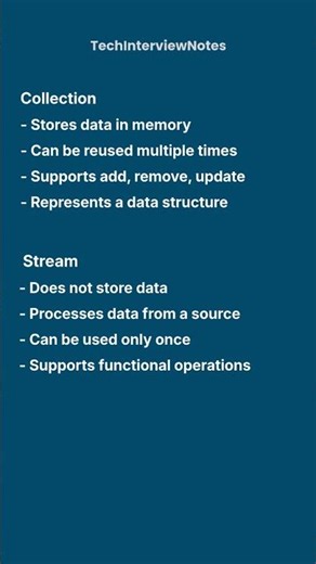 Stream vs Collection Explained | Core Java interviews