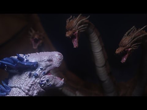 King Ghidorah vs Shimo ( Stop Motion ) Hiya toys epic battle