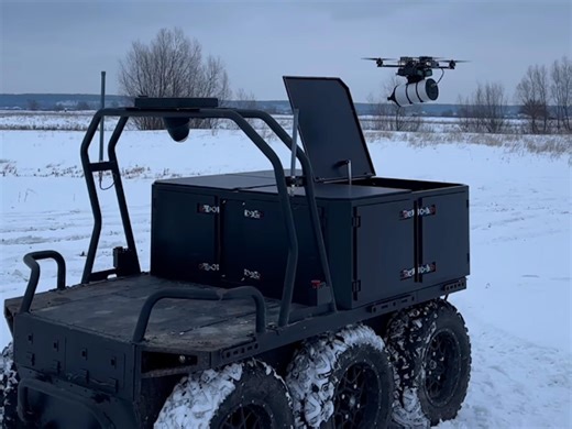 These new Ukrainian ground robots can launch unjammable fiber-optic drones close to the front so troops don't have to