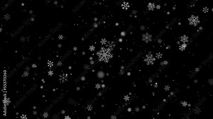 falling snow winter transparent snowflakes background Christmas