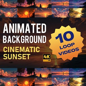 Animated Cinematic Sunset Background 4K | Golden Hour Sky Loop Video | Emotional Evening Scene - Etsy