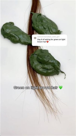 Green semi-permanent color on light brown hair 🍵 Pallure Color Masks