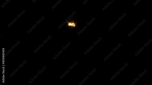 Glimmering Ember in Darkness: A single, radiant ember dances against a vast black expanse, exuding a warm glow and capturing the raw essence of fire.