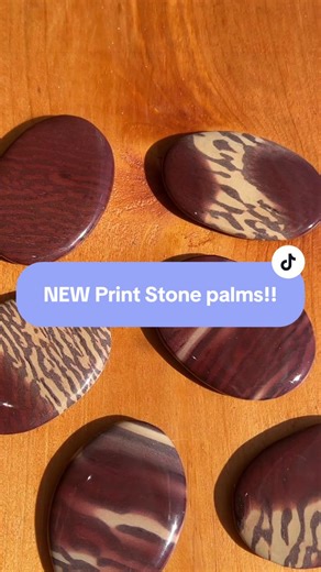 NEW Print Stone palmstones!! Available in tonight’s crystal live show March 8th at 7pm EST!! #printstone #crystalpalmstones #crystalwhispershop #crystalliveshow #fyp