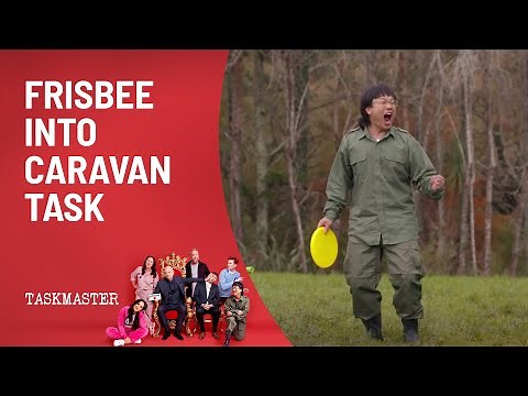 Throw A Frisbee Into The Caravan Task | Taskmaster Australia | Channel 10