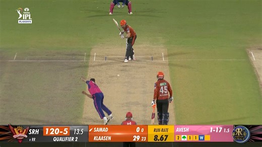 4.7M views · 57K reactions | Talk about being on a roll  Avesh Khan creates double trouble for #SRH ☝☝ Watch the match LIVE on JioCinema and Star Sports  #TATAIPL | #SRHvRR | #Qualifier2 | #TheFinalCall | IPL - Indian Premier League | Facebook