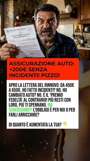 ASSICURAZIONE AUTO: +200€ SENZA INCIDENTI! PIZZO!