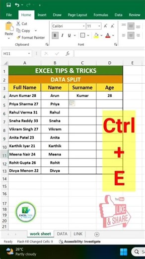 Excel Tips & Tricks - 7 | Data split #exceltips