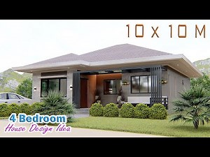 SMALL HOUSE DESIGN | 10 X 10 Meters (32.8 ft x 32.8 ft.) | 4 Bedroom House
