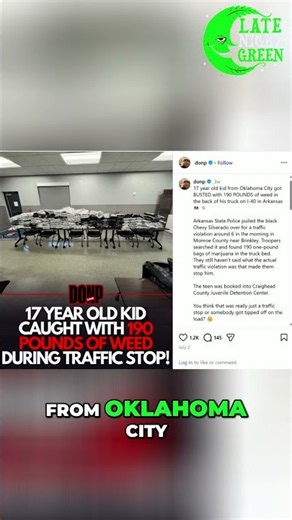 17-Year-Old Caught With 190lbs of Weed in Traffic Stop!