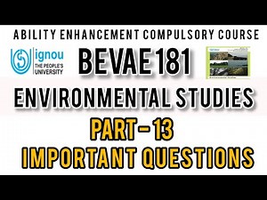 UNIT 13 : BEVAE181 IMPORTANT QUESTION | BAG | BCOMG | BSCG | IGNOU ONLINE CLASSES