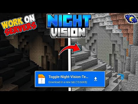 Best Night Vision Texture Pack for Minecraft PE & Bedrock 1.21+ | FullBright Pack (100% Working)