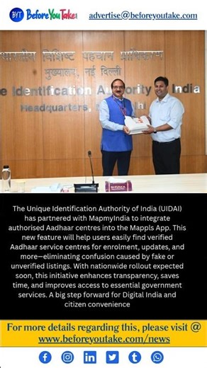 UIDAI Partners with MapmyIndia to Enable Easy Access to Authorised Aadhaar Centres via Mappls App