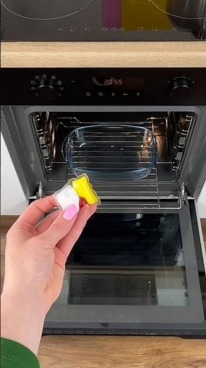 Clean Your Burnt Oven with 1 Dishwasher Tablet! ✨ No Scrubbing Needed! #OvenCleaning #KitchenHacks