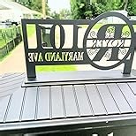 Personalized Mailbox Last Name Topper Address Sign - Metal House Numbers for Mailbox,Mailbox Topper Address Plaque,Top Mount House Number Sign Plate 10'' x 5.7'' Coated Black (MP04)