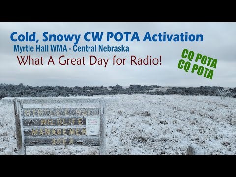 Cold, Snowy CW POTA activation from Myrtle Hall WMA - 111 Morse code contacts from central Nebraska