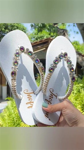 Jeweled Wedding Flip Flops: Rhinestone Bridal Beach Sandals - Etsy