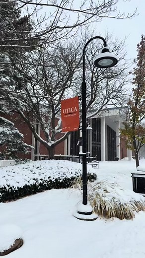 Snowy day on campus ❄️✨ | Utica University